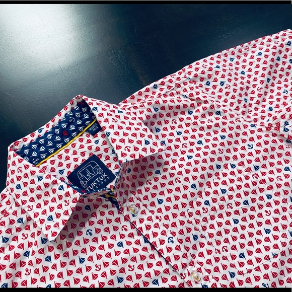 TukTuk SAILBOATS RED - BOYS SHORT SLEEVE Size 7-8 - Picture 6 of 11